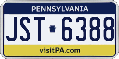 PA license plate JST6388