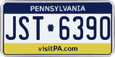 PA license plate JST6390