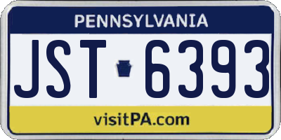PA license plate JST6393