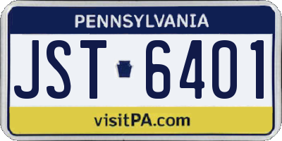PA license plate JST6401