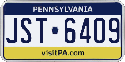 PA license plate JST6409