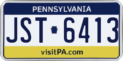 PA license plate JST6413