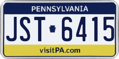 PA license plate JST6415