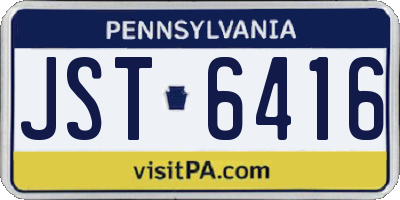 PA license plate JST6416