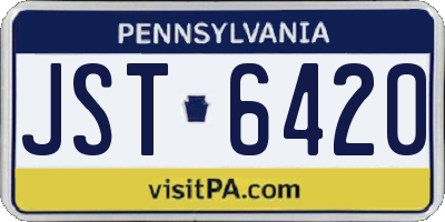 PA license plate JST6420