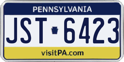 PA license plate JST6423