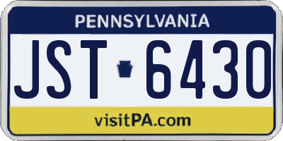 PA license plate JST6430