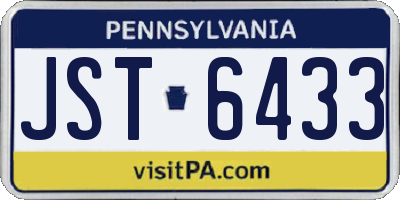PA license plate JST6433