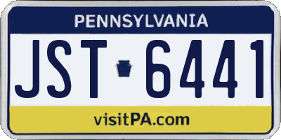 PA license plate JST6441