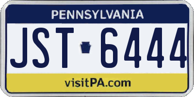PA license plate JST6444