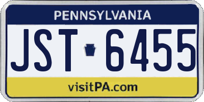 PA license plate JST6455