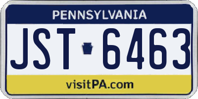 PA license plate JST6463