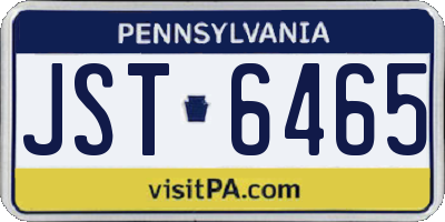 PA license plate JST6465