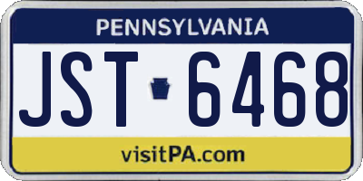 PA license plate JST6468