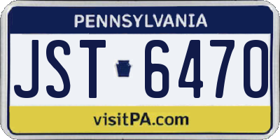 PA license plate JST6470