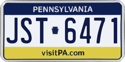 PA license plate JST6471