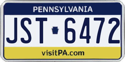 PA license plate JST6472