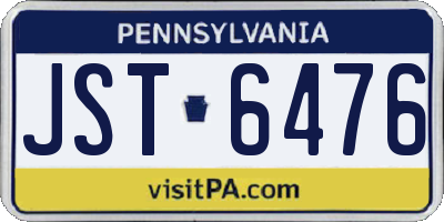 PA license plate JST6476