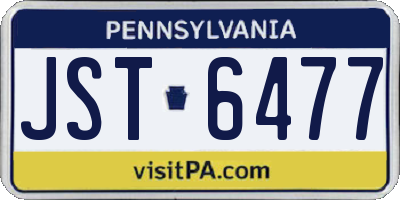 PA license plate JST6477