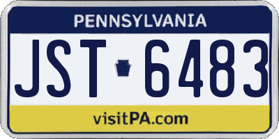 PA license plate JST6483