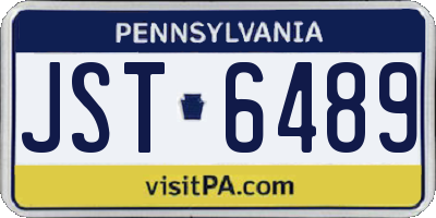 PA license plate JST6489