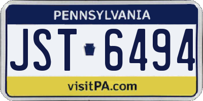 PA license plate JST6494