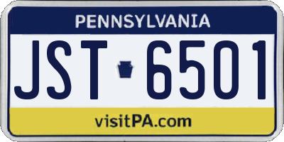 PA license plate JST6501
