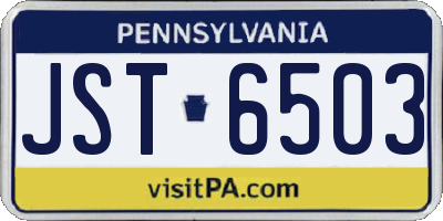 PA license plate JST6503