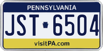PA license plate JST6504