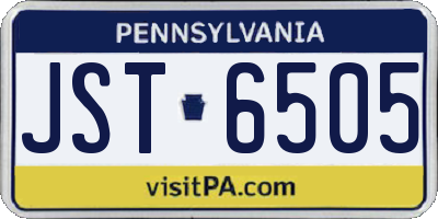 PA license plate JST6505