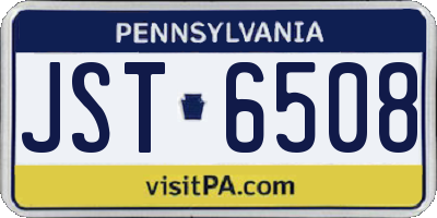 PA license plate JST6508
