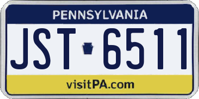 PA license plate JST6511