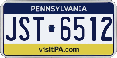 PA license plate JST6512