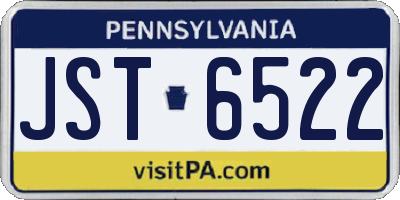 PA license plate JST6522