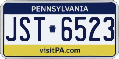 PA license plate JST6523
