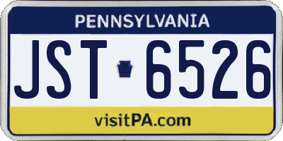 PA license plate JST6526