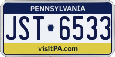 PA license plate JST6533