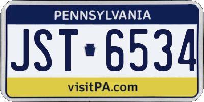 PA license plate JST6534