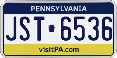 PA license plate JST6536