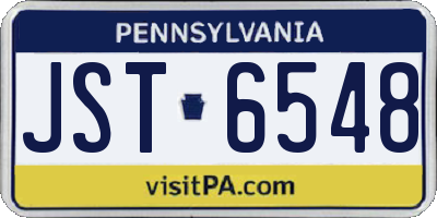 PA license plate JST6548