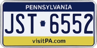 PA license plate JST6552