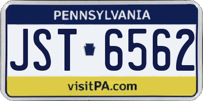 PA license plate JST6562