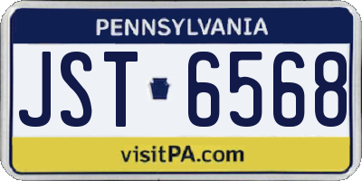 PA license plate JST6568