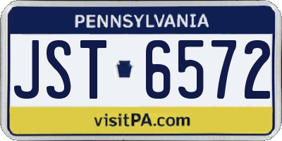 PA license plate JST6572