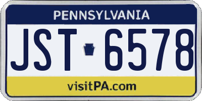 PA license plate JST6578