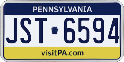 PA license plate JST6594