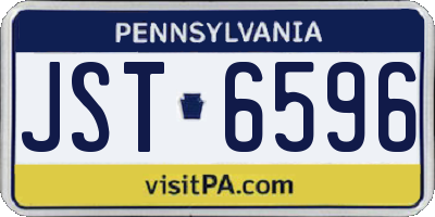 PA license plate JST6596