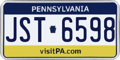 PA license plate JST6598