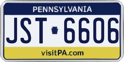 PA license plate JST6606