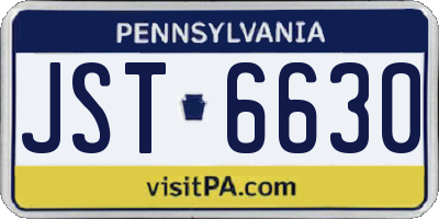 PA license plate JST6630